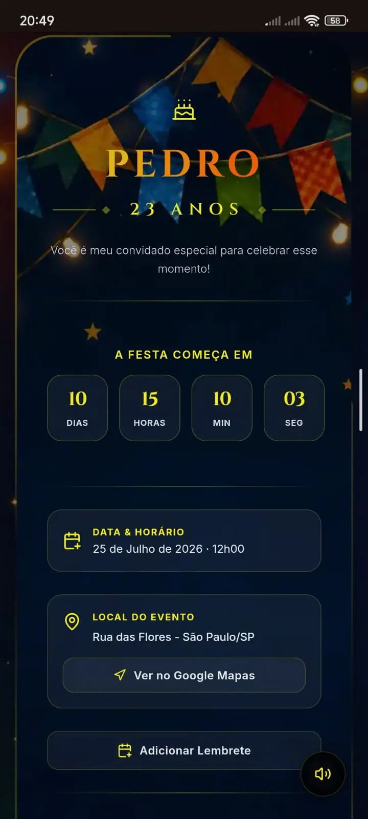 Convite digital personalizado Arraiá do Pedro