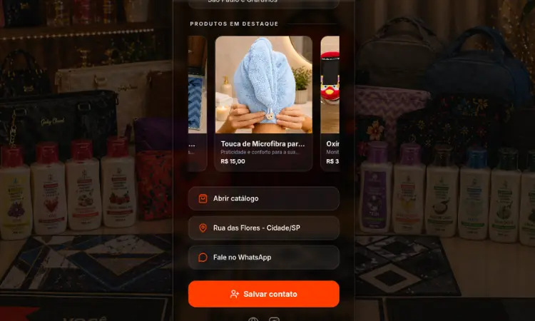 Exibição de produtos premium em grid limpo